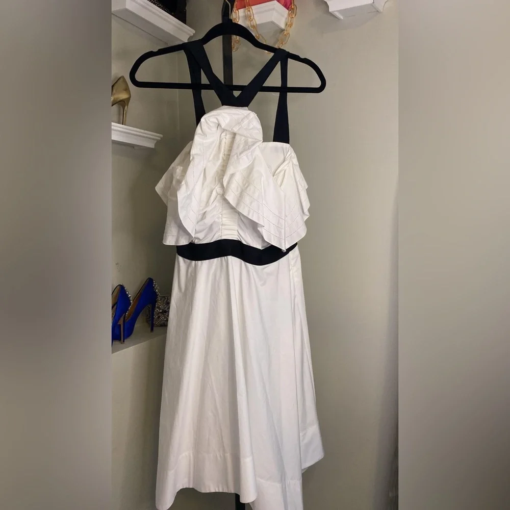 Off The Shoulder Halter Dress
White Ruffle Off Shoulder Dress by Derek Lam - Picture 14 of 16